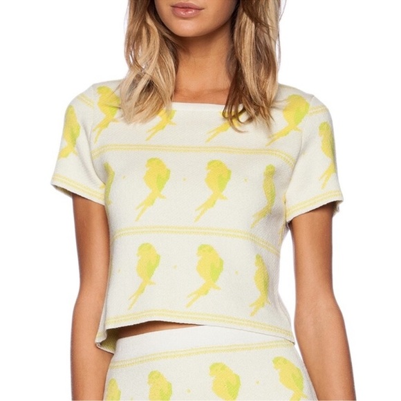 For Love & Lemons Knitz Flock to Me Birdie Size Large Crop Top & Size Med Skirt - Picture 2 of 14
